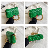 Quilted Leather Small Shoulder Bag Retro Clutch Handbag