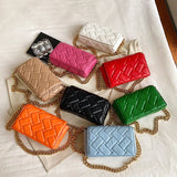 Quilted Leather Small Shoulder Bag Retro Clutch Handbag