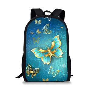 Butterfly School Bags for Girls Large Capacity Book Backpack