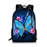 Butterfly Pattern School Bag for Girls Large Capacity All-match Backpack