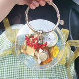 Metal Handle Evening Bags Chains Crossbody Purses Cylinder Box Clutch Bag Women