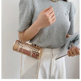 Metal Hollow Out Women's Evening Clutch Bag Chain Shoulder Crossbody Party Bag