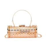 Metal Hollow Out Women's Evening Clutch Bag Chain Shoulder Crossbody Party Bag