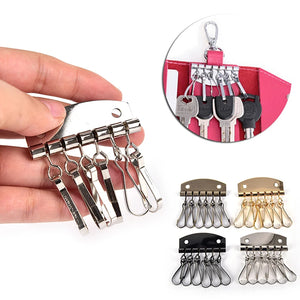 Metal Key Holder Key Row Keyring Organnizer 6 Snap Hook for Leather Craft