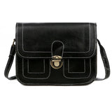 Metal Lock Shoulder Bag Solid Retro Small Square Bag Purses and Handbags