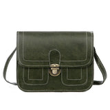 Metal Lock Shoulder Bag Solid Retro Small Square Bag Purses and Handbags