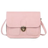 Metal Lock Shoulder Bag Solid Retro Small Square Bag Purses and Handbags