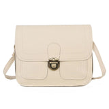 Metal Lock Shoulder Bag Solid Retro Small Square Bag Purses and Handbags