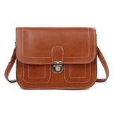 Metal Lock Shoulder Bag Solid Retro Small Square Bag Purses and Handbags
