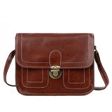 Metal Lock Shoulder Bag Solid Retro Small Square Bag Purses and Handbags