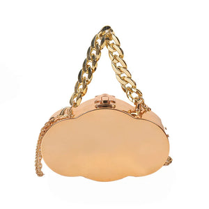 Metallic Cloud Handbags Mini Bag Mirror Chain Party Hard Shell