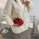 Metallic Cloud Handbags Mini Bag Mirror Chain Party Hard Shell
