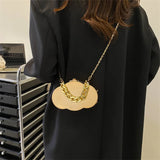 Metallic Cloud Handbags Mini Bag Mirror Chain Party Hard Shell