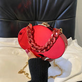 Metallic Cloud Handbags Mini Bag Mirror Chain Party Hard Shell