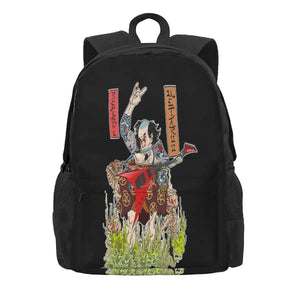 Metaruu Samurai Metalhead Backpacks Men's & Women's Zipper Close