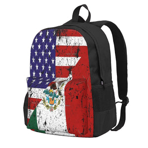 Mexican American Flag Distressed Look Backpack