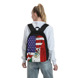 Mexican American Flag Distressed Look Backpack
