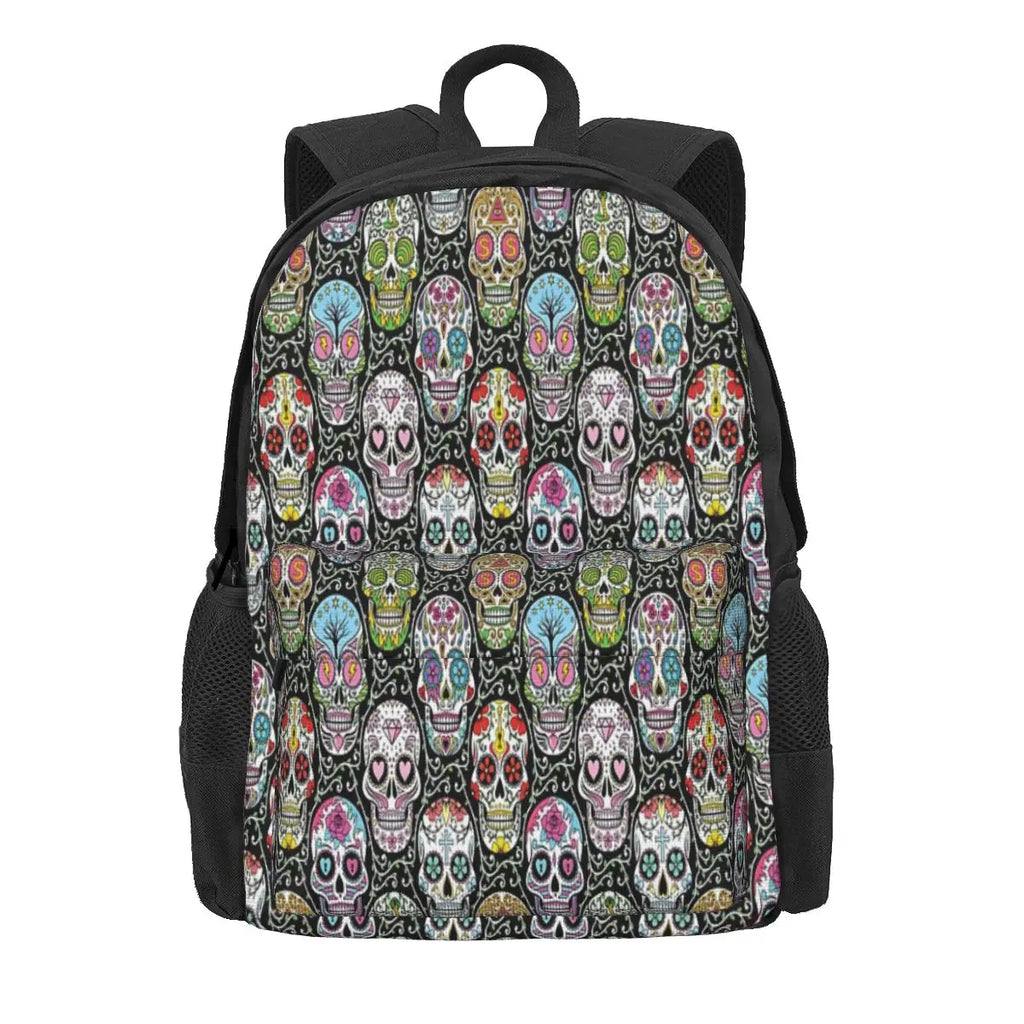 Mexican Skull Pattern Backpacks Vintage Men's Women's Girl Feminina Backpack