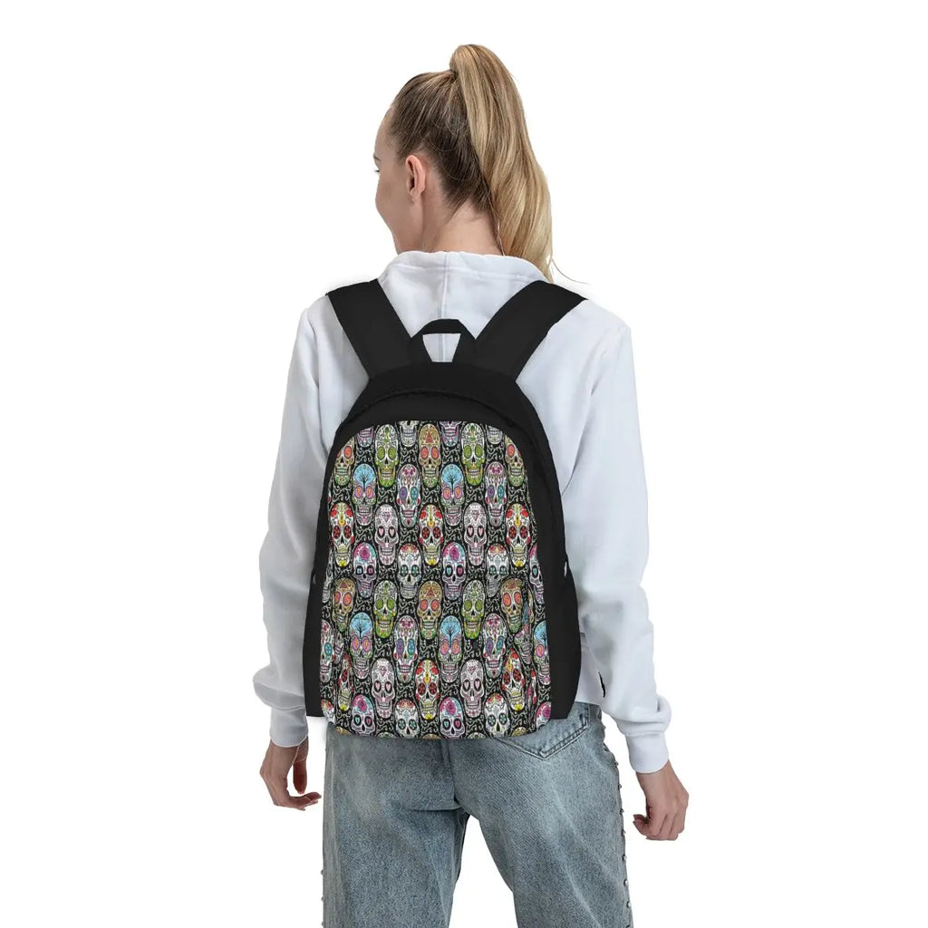 Mexican Skull Pattern Backpacks Vintage Men's Women's Girl Feminina Backpack