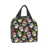 Mexican Sugar Skull Insulated Lunch Bag Waterproof Halloween Cooler