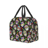 Mexican Sugar Skull Insulated Lunch Bag Waterproof Halloween Cooler