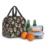 Mexican Sugar Skull Insulated Lunch Bag Waterproof Halloween Cooler