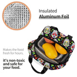 Mexican Sugar Skull Insulated Lunch Bag Waterproof Halloween Cooler