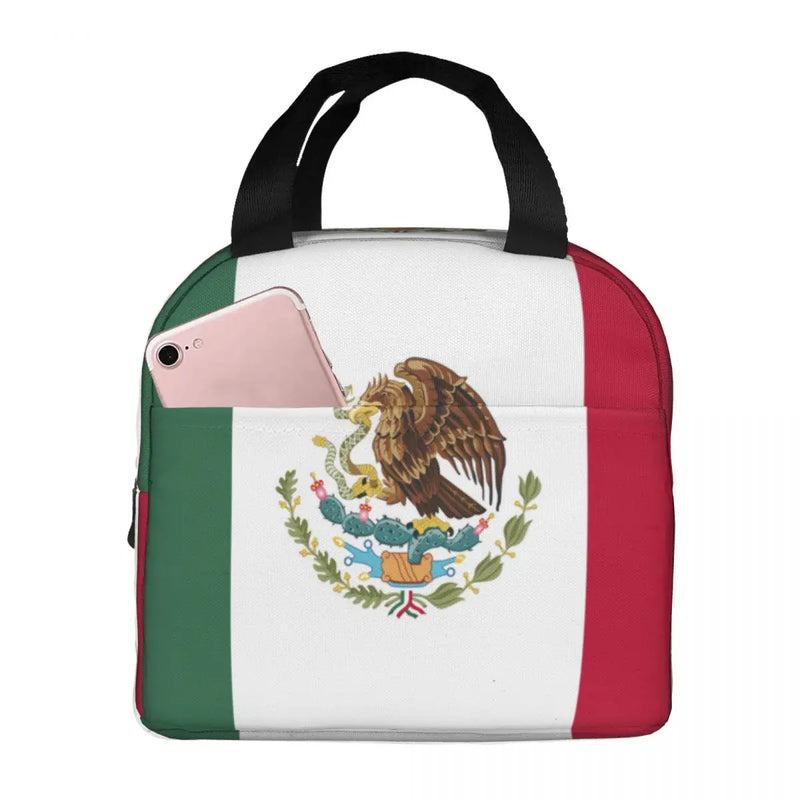 Mexico Flag Lunch Food Box Bag Insulated Thermal Cooler Tote Bag