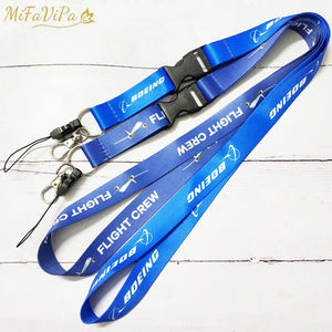 Boeing Flight Crew Lanyards Neck Strap ID Card Holder Keychain