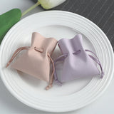 Microfiber Velvet Small Jewelry Gift Bags 7x8cm Drawstring Organizer Pouches