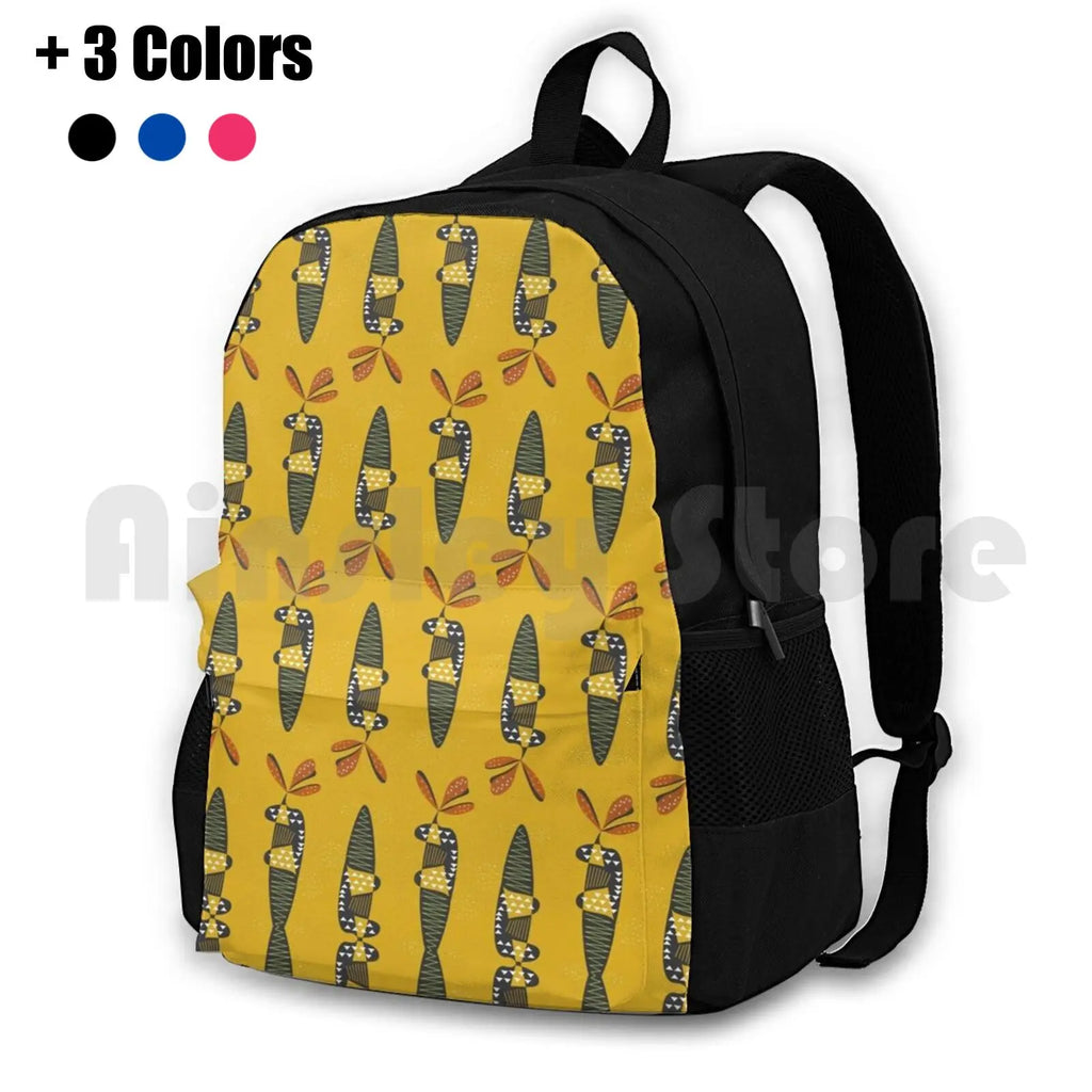 Mid Century Carrot Outdoor Hiking Backpack Waterproof Camping Travel