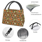 Mid-Century Geometric Lunch Bag Retro 50s 60s Thermal Tote Handbag