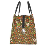 Mid-Century Geometric Lunch Bag Retro 50s 60s Thermal Tote Handbag