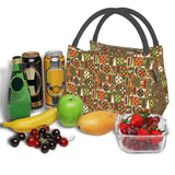 Mid-Century Geometric Lunch Bag Retro 50s 60s Thermal Tote Handbag