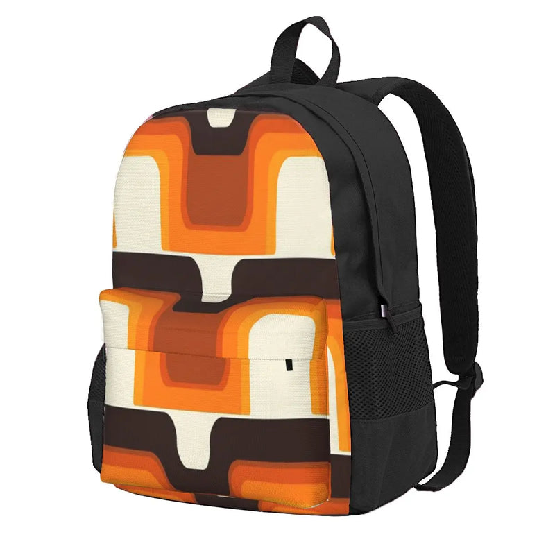 Orange 70s Style Backpack for Men and Women