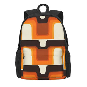 Orange 70s Style Backpack for Men and Women