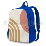 Mid Century Modern Pink-Sun & Rainbow Outdoor Hiking Backpack