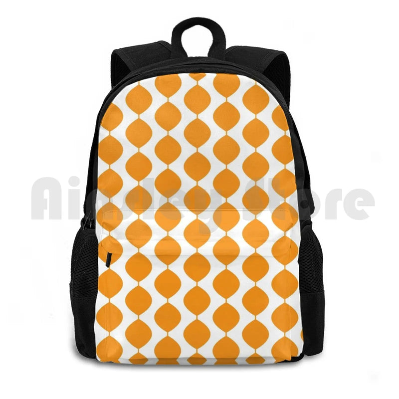Mid Century Modern Retro 60S Waves Pattern Backpack