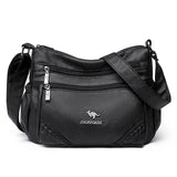 Middle Age Kangaroo Shoulder Handbag Leather Messenger Bags Gift for Mommy Women