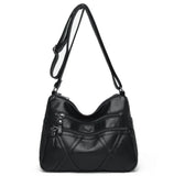 Middle-Aged Soft Leather Shoulder Messenger Bag Large Capacity
