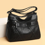 Elderly Mother Leather Shoulder Bag Large Capacity Handbag