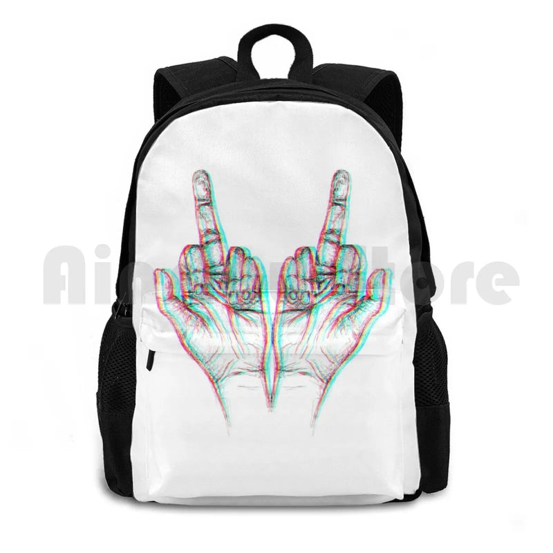 Middle Fingers Outdoor Hiking Backpack Waterproof Camping Travel