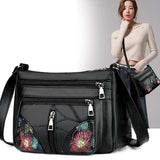 Japanese Soft PU Shoulder Crossbody Bag for Women Large Capacity