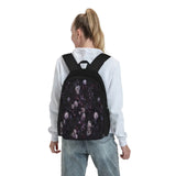 Dark Floral Backpack Men Women Zip Pockets
