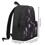 Dark Floral Backpack Men Women Zip Pockets