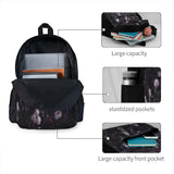 Dark Floral Backpack Men Women Zip Pockets
