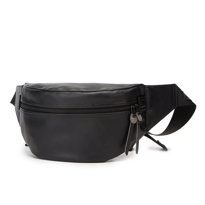 Mihaivi Leather Waist Bags For Men Chest Pack Belt Bag Outdoor Sports