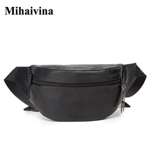Mihaivi Leather Waist Bags For Men Chest Pack Belt Bag Outdoor Sports