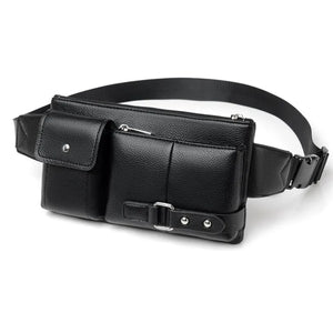 Mihaivin Men PU Leather Waist Packs Vintage Travel Belt Bag Chest Bags