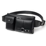 Mihaivin Men PU Leather Waist Packs Vintage Travel Belt Bag Chest Bags